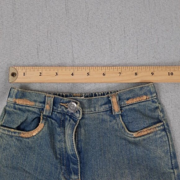 Little Mass Girls Outfit 6 Brown Ruffle Top & Blue Flare Jeans Y2K 2000s Boho - Picture 15 of 16